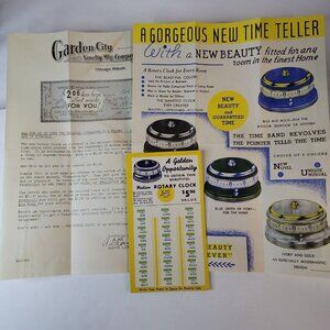 1937 Garden City Novelty The Time Band Rotary Clock 5 colors raffle game 29cents